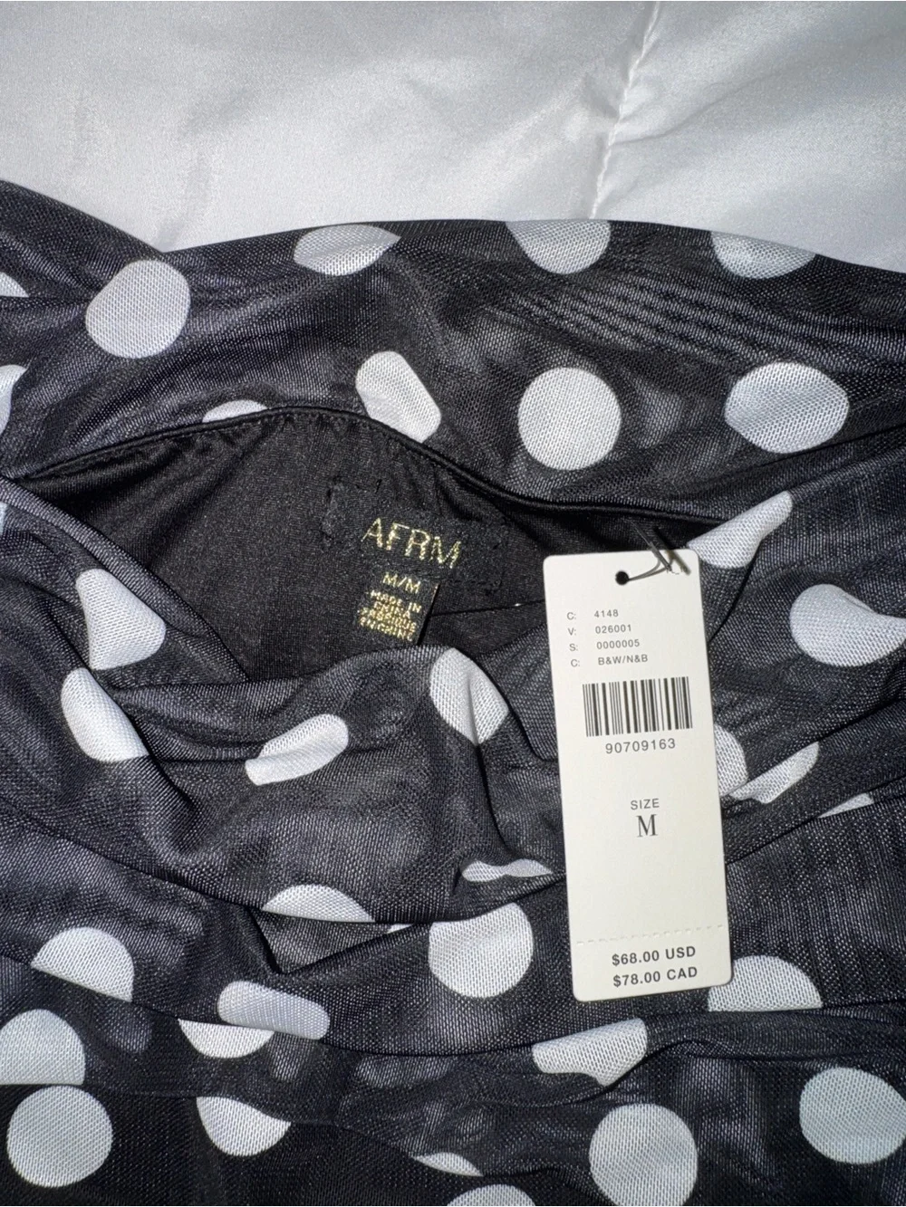 AFRM Maxine Bodysuit in Diagonal Dot - NWT - Picture 4 of 6